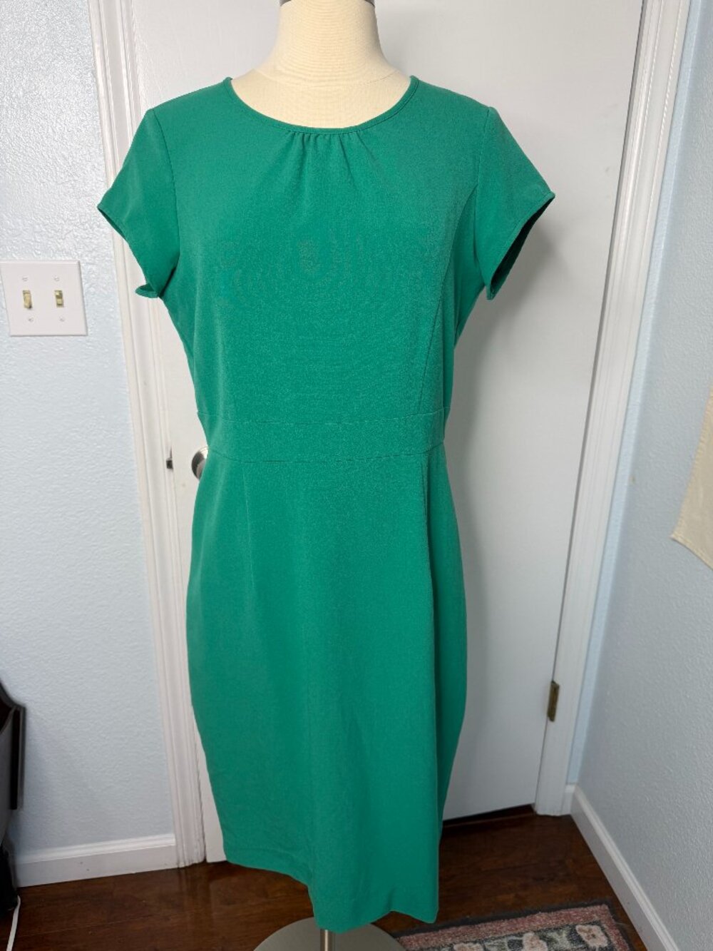 DownEast Emerald Green Sheath Dress Women’s Medium Career Office Modest